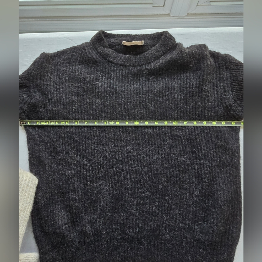 Everlane Charcoal Crew and Ivory Crew Sweaters ScandiMinimal Softgirl Light Wt - Picture 6 of 11
